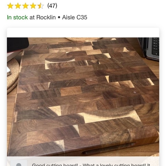 End Grain Acacia Wood Cutting Board from Figmint™ - Picture 6 of 6